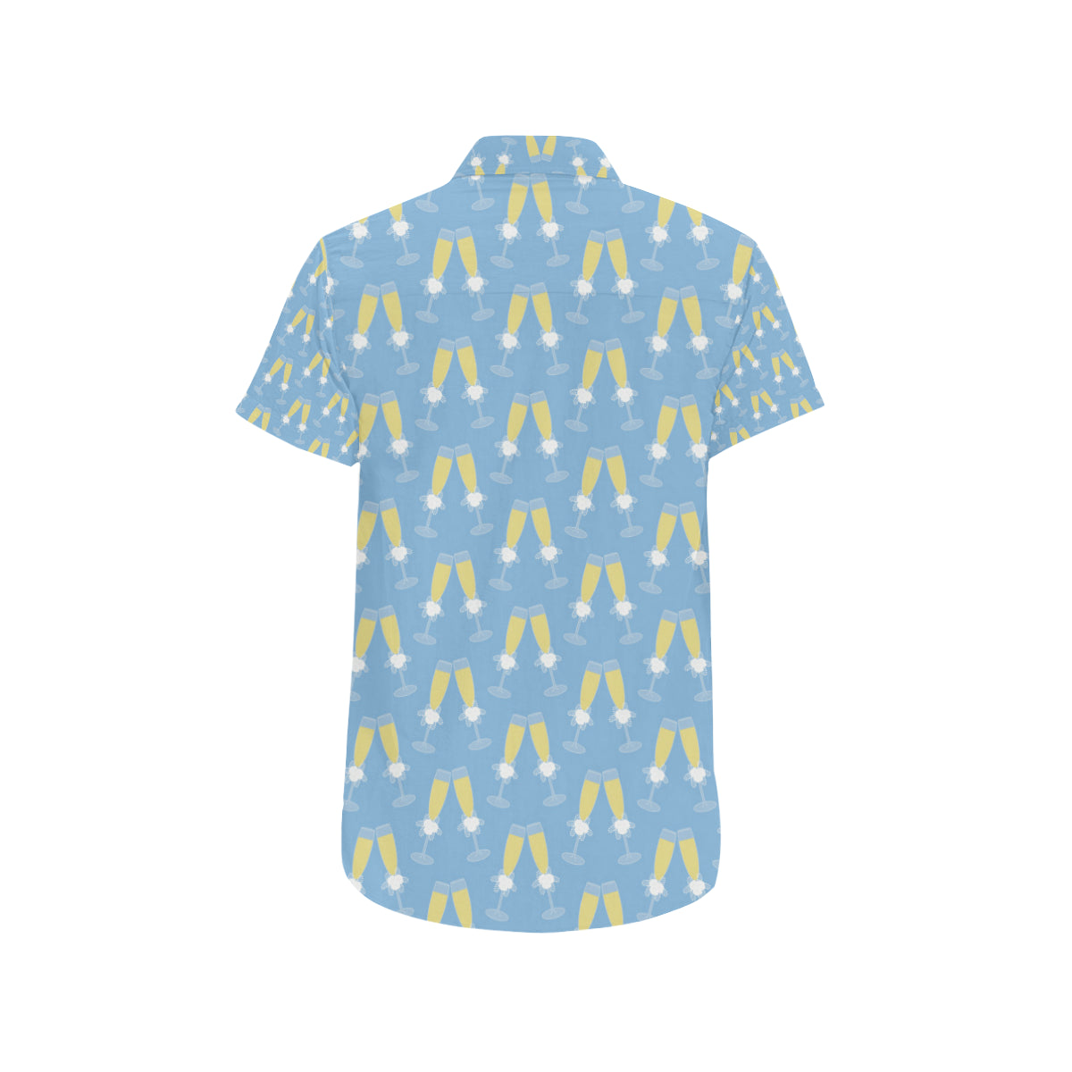 Champagne Pattern Print Design 06 Men's Short Sleeve Button Up Shirt