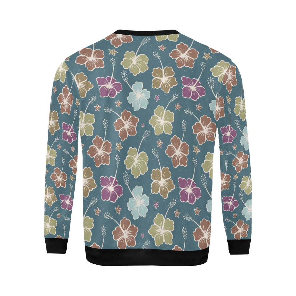 Hibiscus Pattern Print Design HB033 Men Long Sleeve Sweatshirt