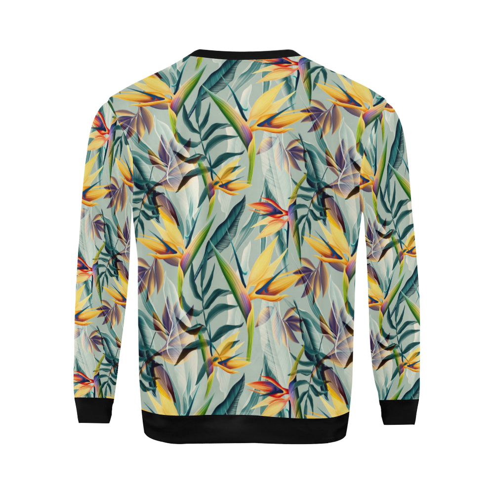 Tropical Flower Pattern Print Design TF022 Men Long Sleeve Sweatshirt
