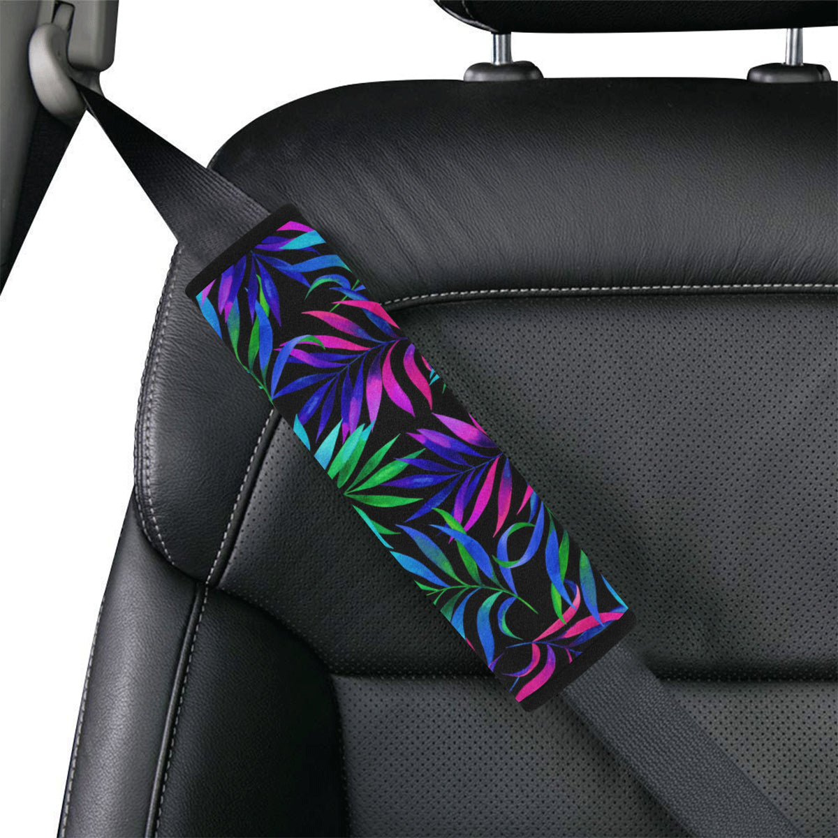 Tropical Flower Pattern Print Design TF010 Car Seat Belt Cover