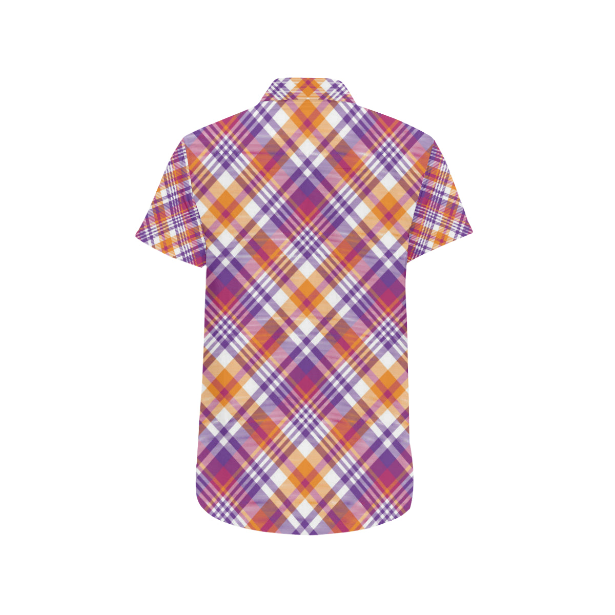 Madras Pattern Print Design 02 Men's Short Sleeve Button Up Shirt