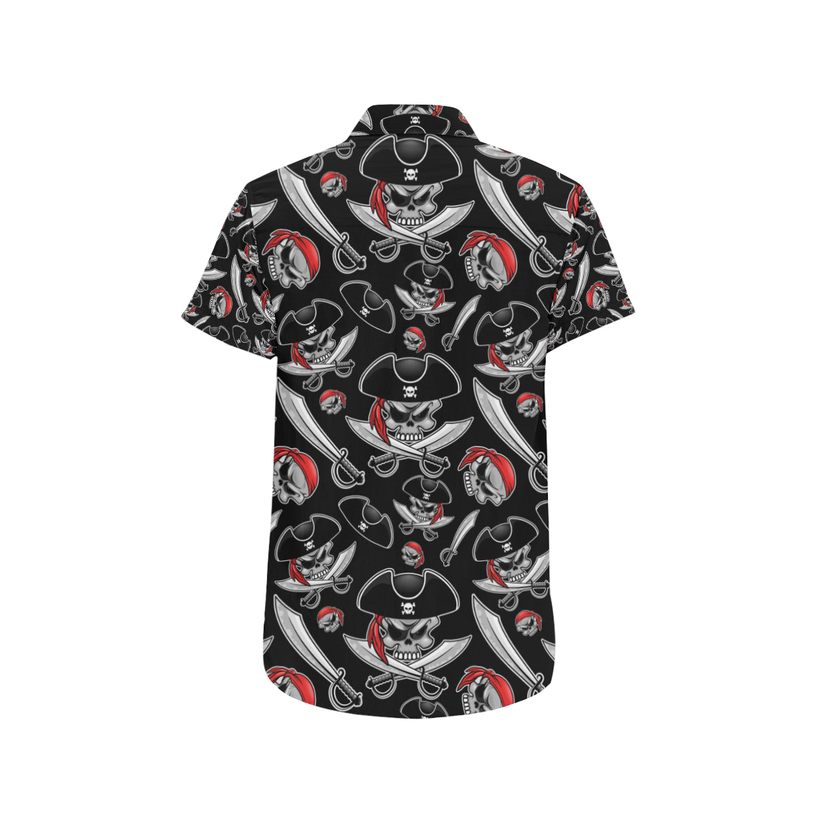 Pirate Pattern Print Design A05 Men's Short Sleeve Button Up Shirt