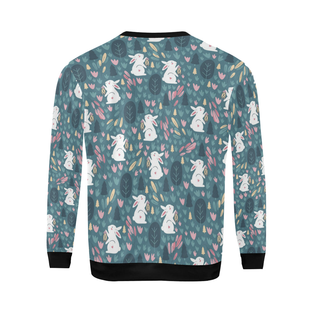 Rabbit Pattern Print Design RB013 Men Long Sleeve Sweatshirt
