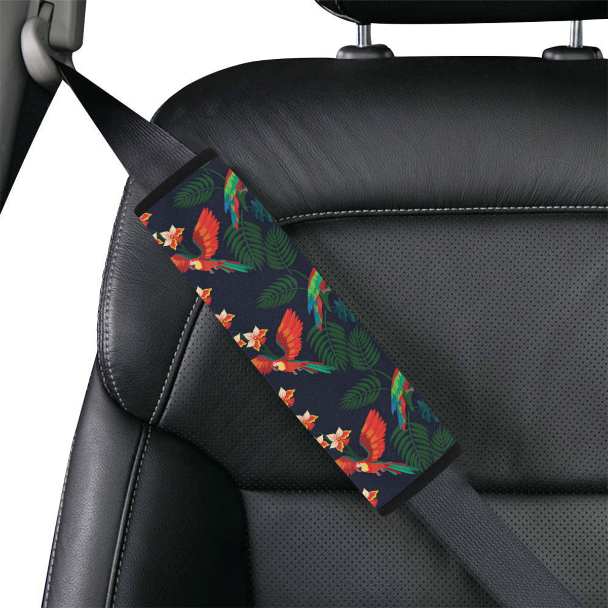 Macaw Pattern Print Design 02 Car Seat Belt Cover