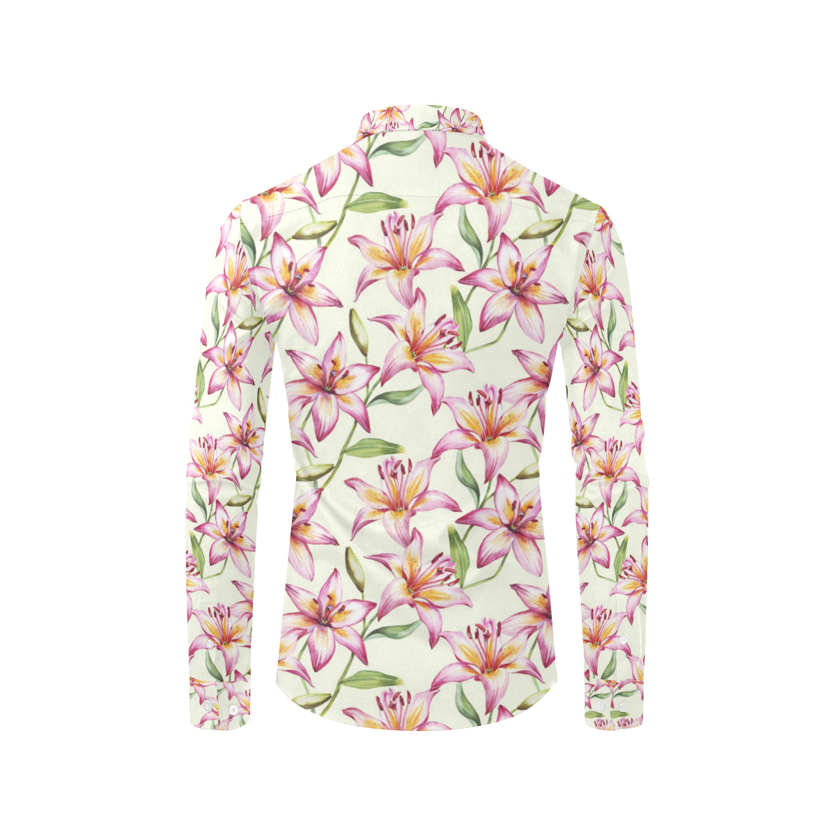 Lily Pattern Print Design LY011 Men's Long Sleeve Shirt