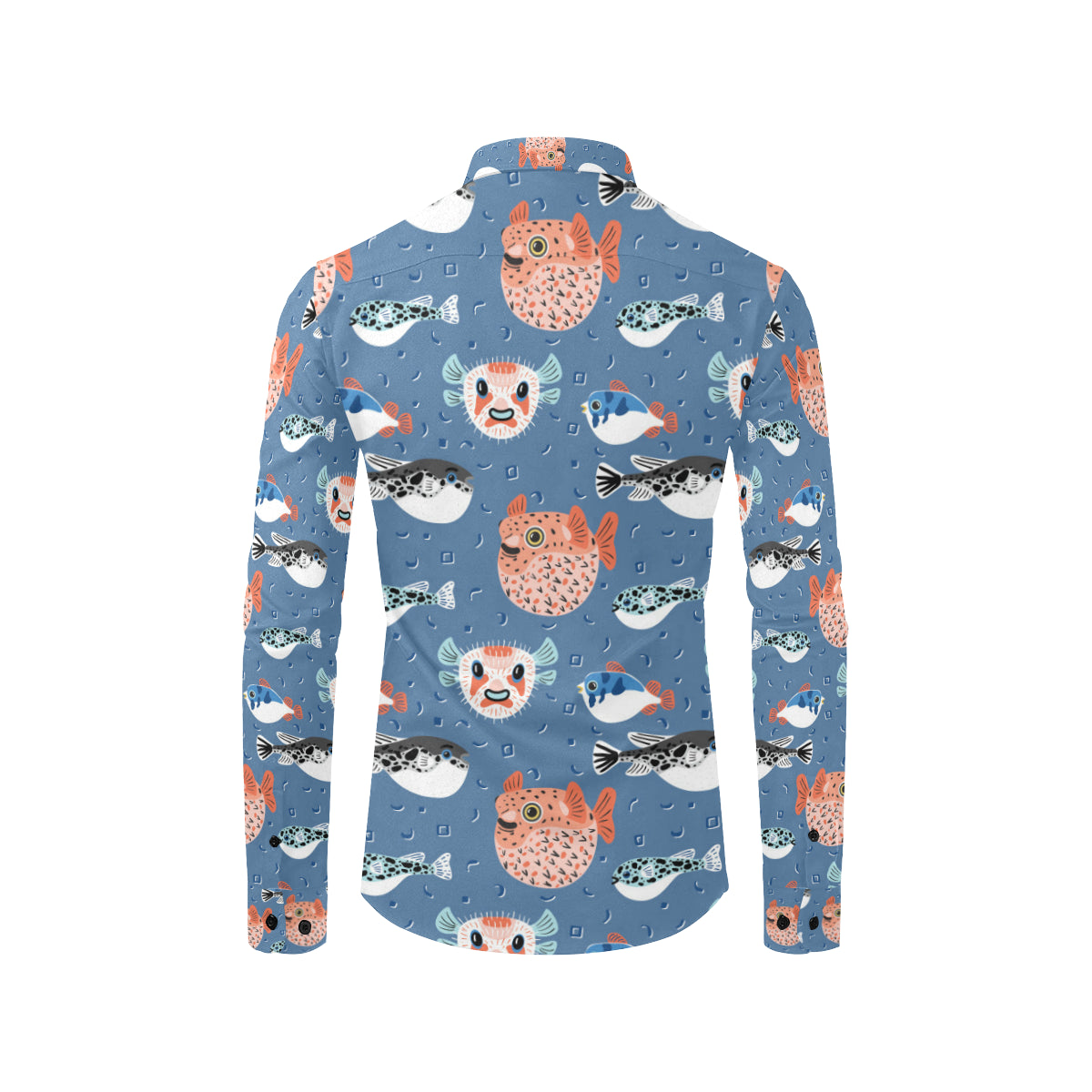 Fugu Pattern Print Design 02 Men's Long Sleeve Shirt