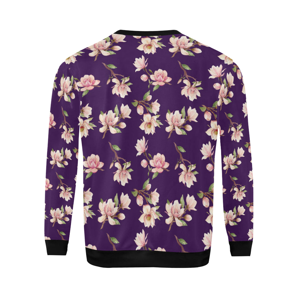 Magnolia Pattern Print Design MAG02 Men Long Sleeve Sweatshirt