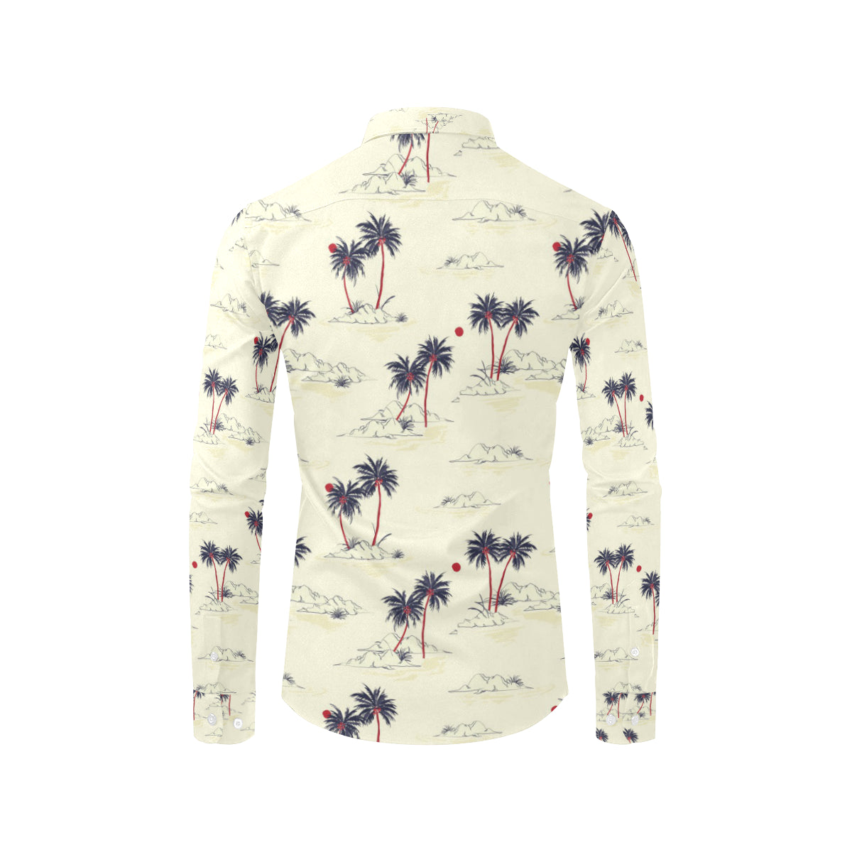 Palm Tree Pattern Print Design PT08 Men's Long Sleeve Shirt