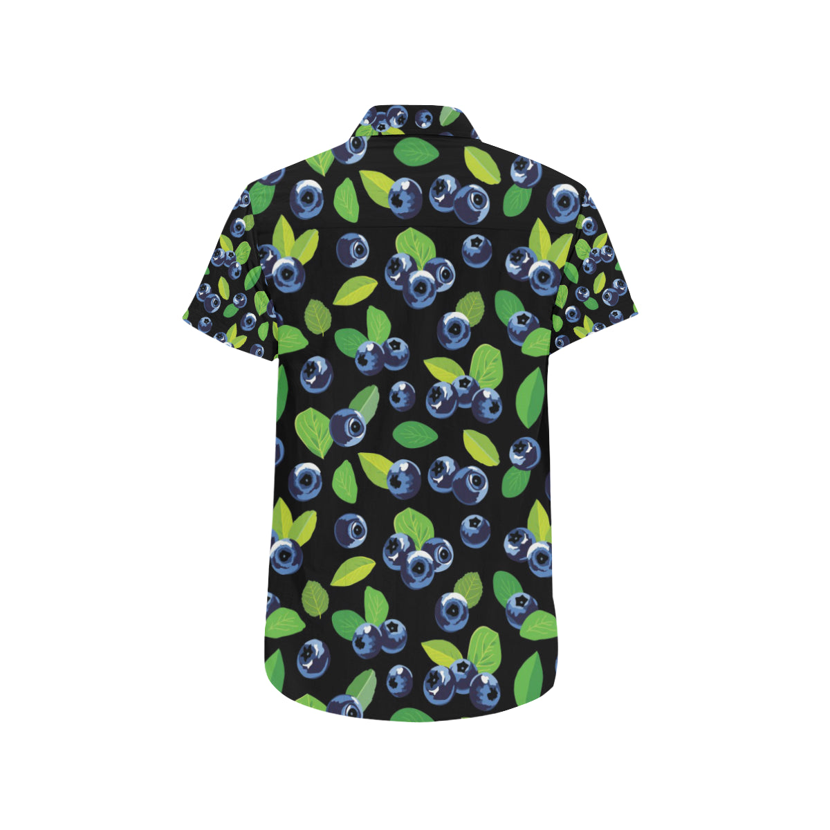Blueberry Pattern Print Design BB03 Men's Short Sleeve Button Up Shirt
