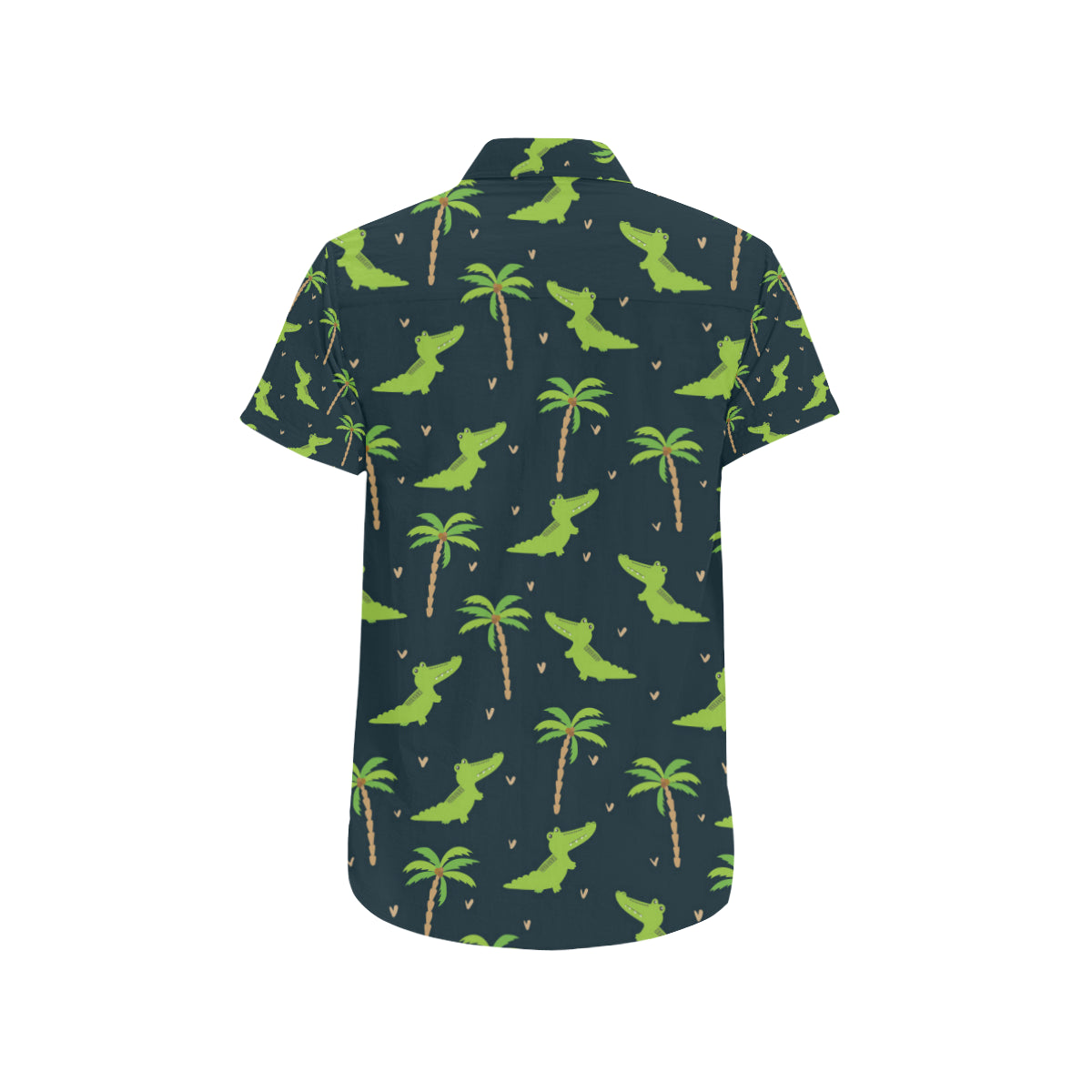 Alligator Pattern Print Design 02 Men's Short Sleeve Button Up Shirt