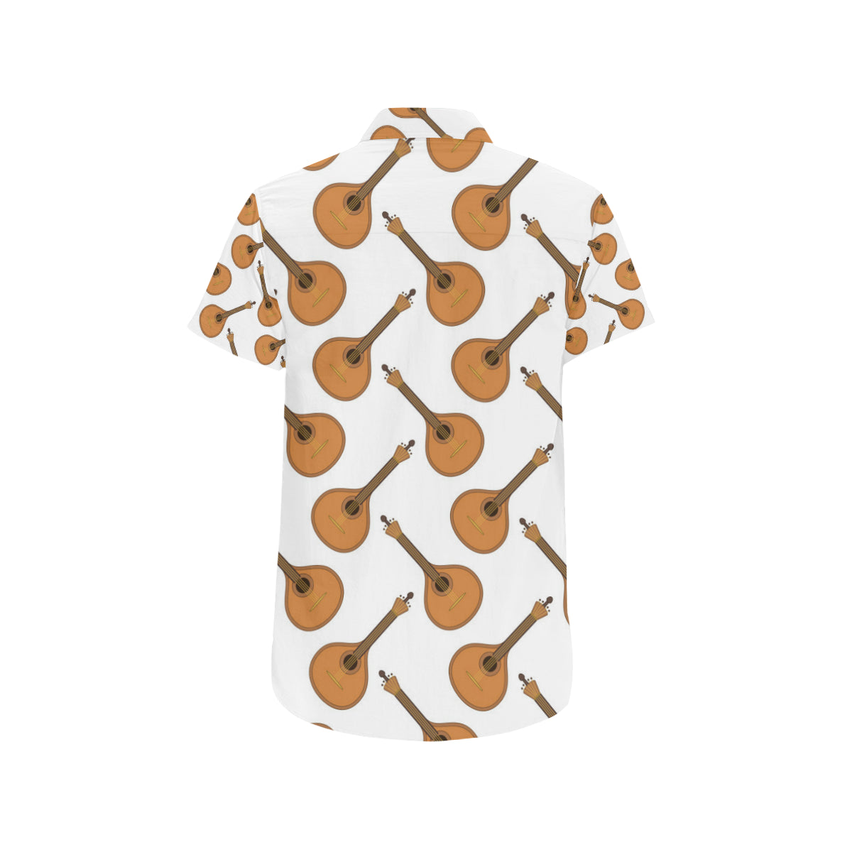 Mandolin Pattern Print Design 01 Men's Short Sleeve Button Up Shirt