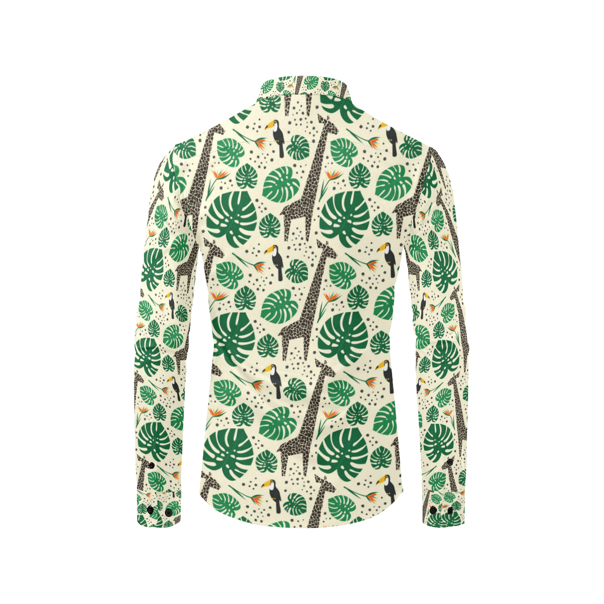 Rainforest Giraffe Pattern Print Design A02 Men's Long Sleeve Shirt