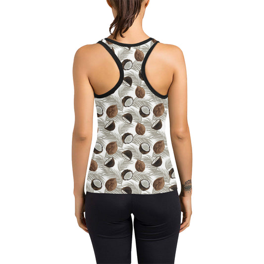 Coconut Pattern Print Design CN03 Women's Racerback Tank Top
