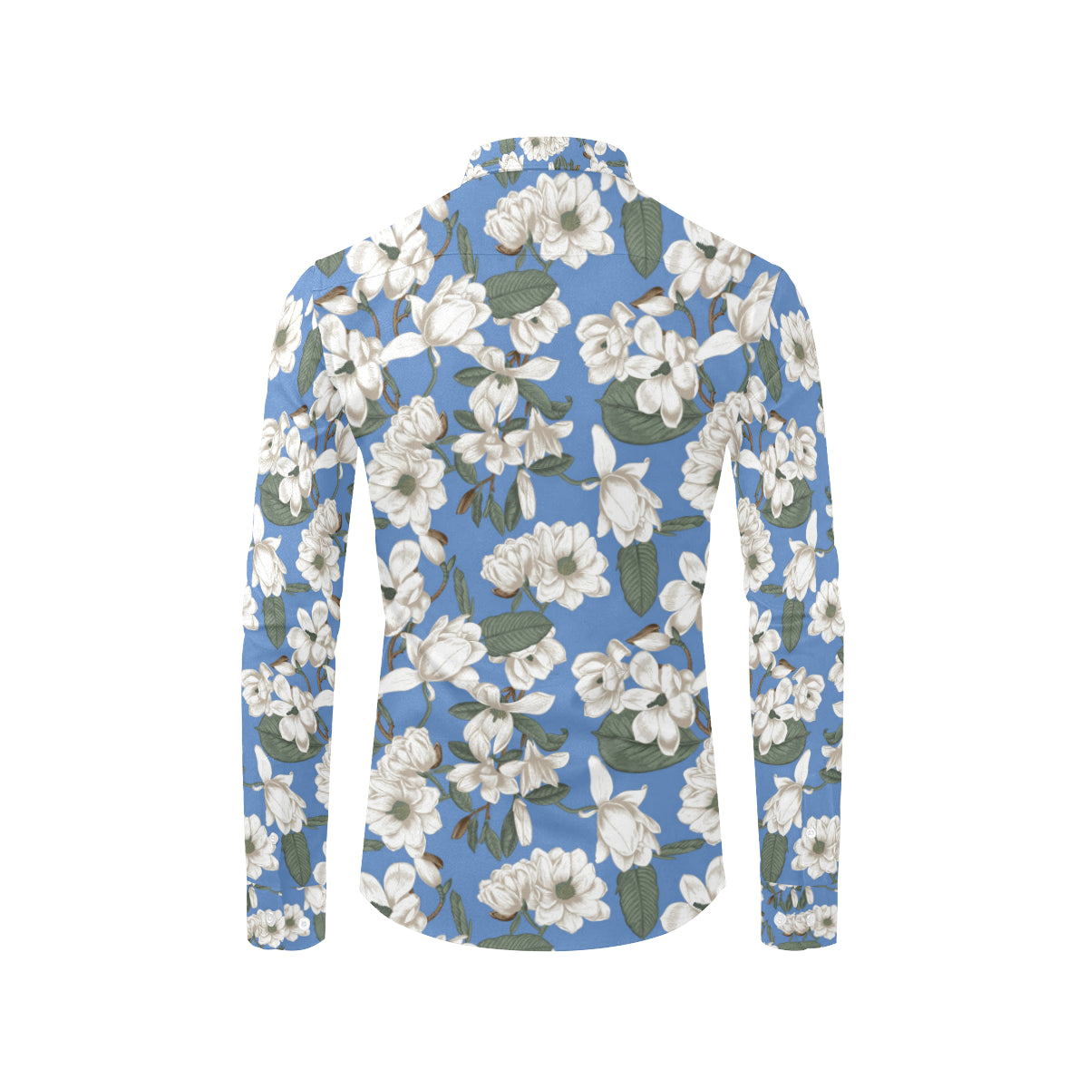 Magnolia Pattern Print Design 01 Men's Long Sleeve Shirt