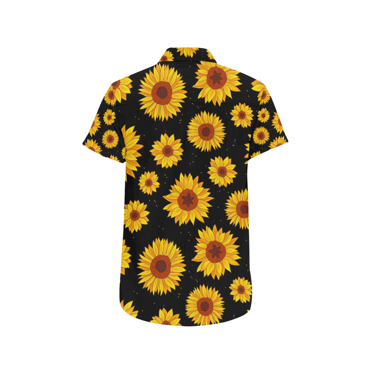 Sunflower Pattern Print Design SF09 Men's Short Sleeve Button Up Shirt