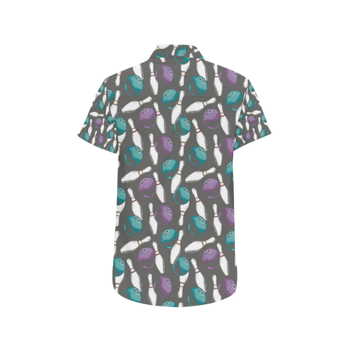 Bowling Pattern Print Design 03 Men's Short Sleeve Button Up Shirt