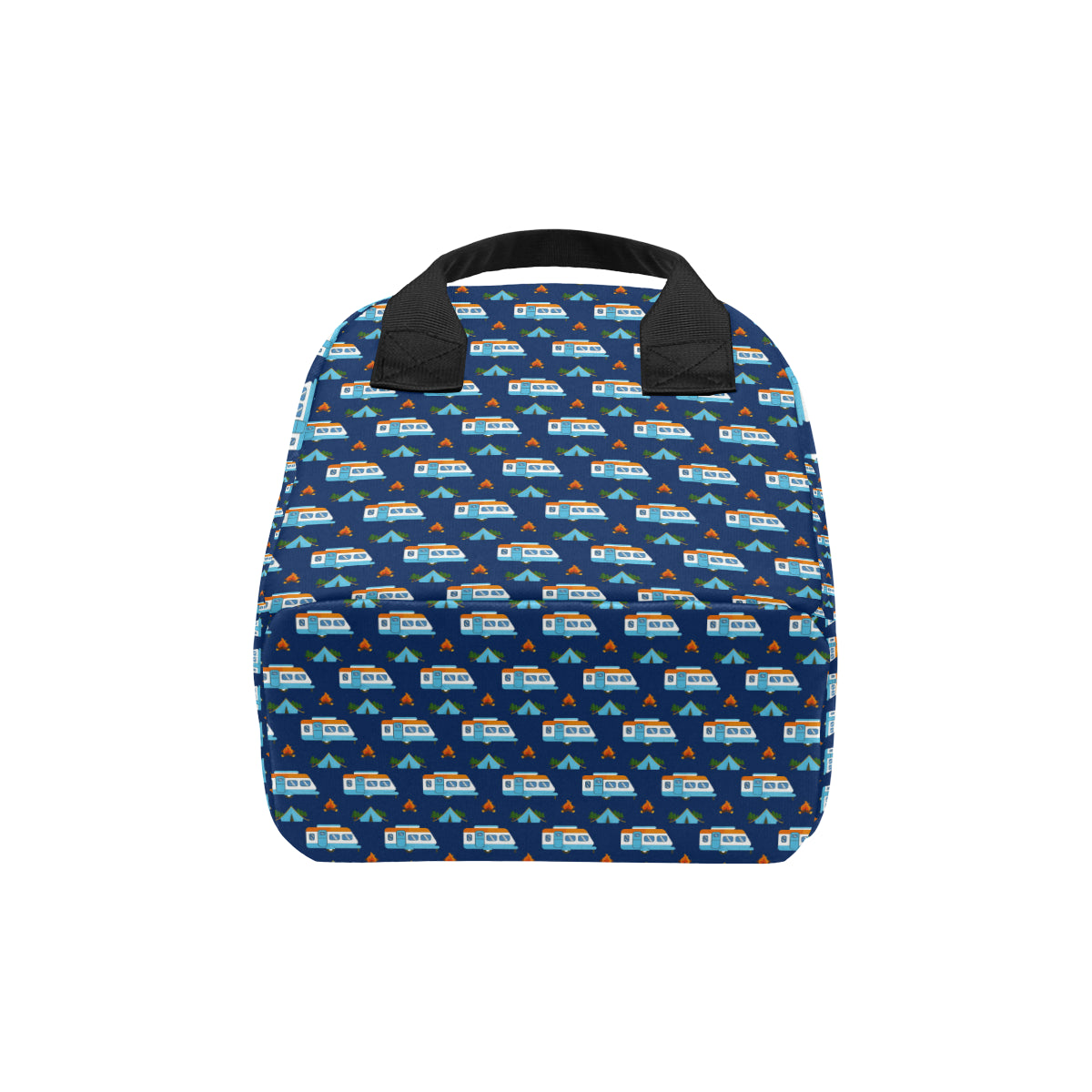 Camper Pattern Camping Themed No 3 Print Insulated Lunch Bag
