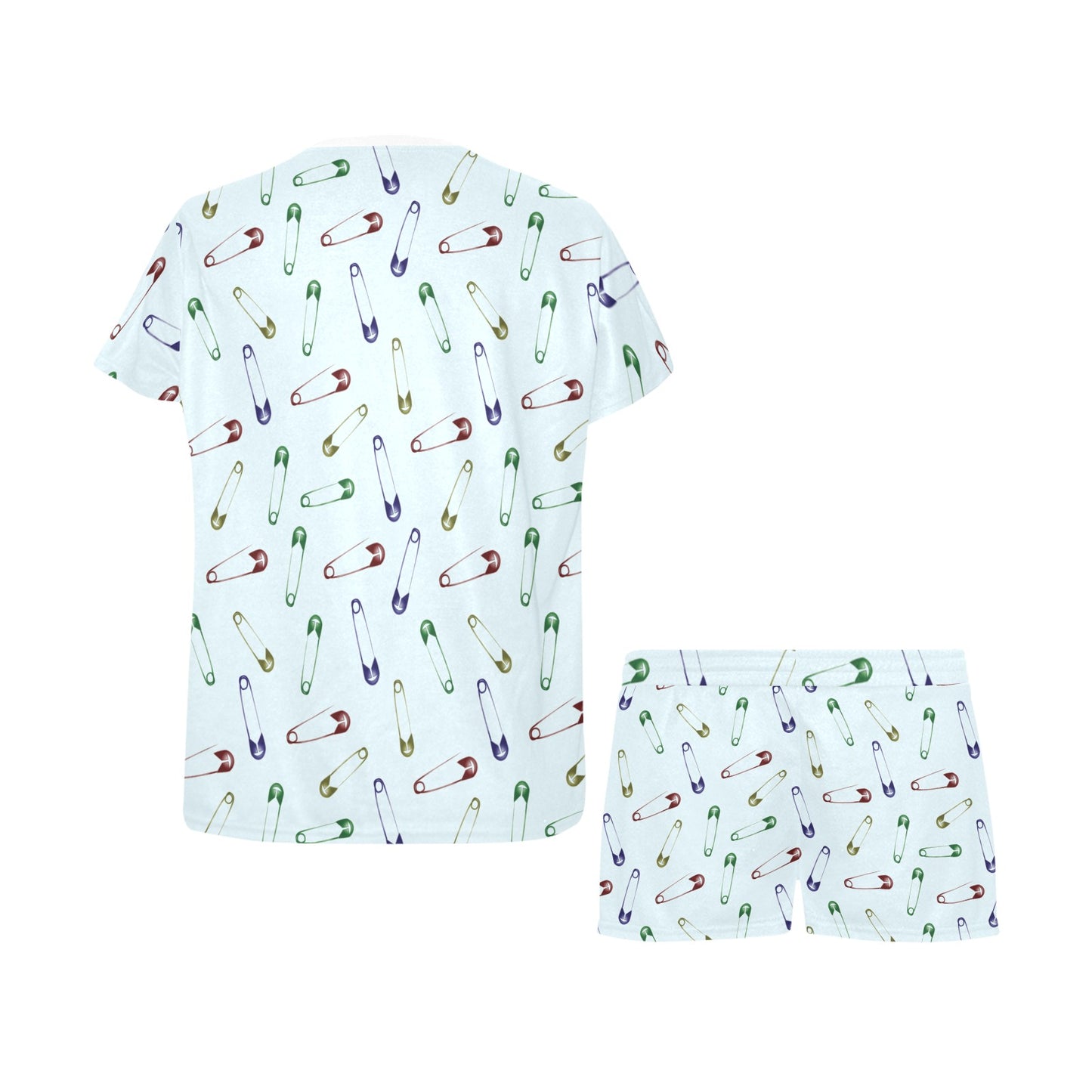 Safety Pin Print Design LKS303 Women's Short Pajama Set