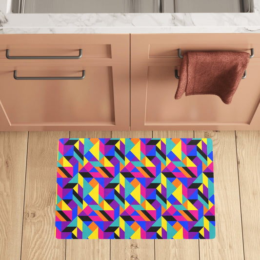 90s Colorful Pattern Print Design 1 Kitchen Mat