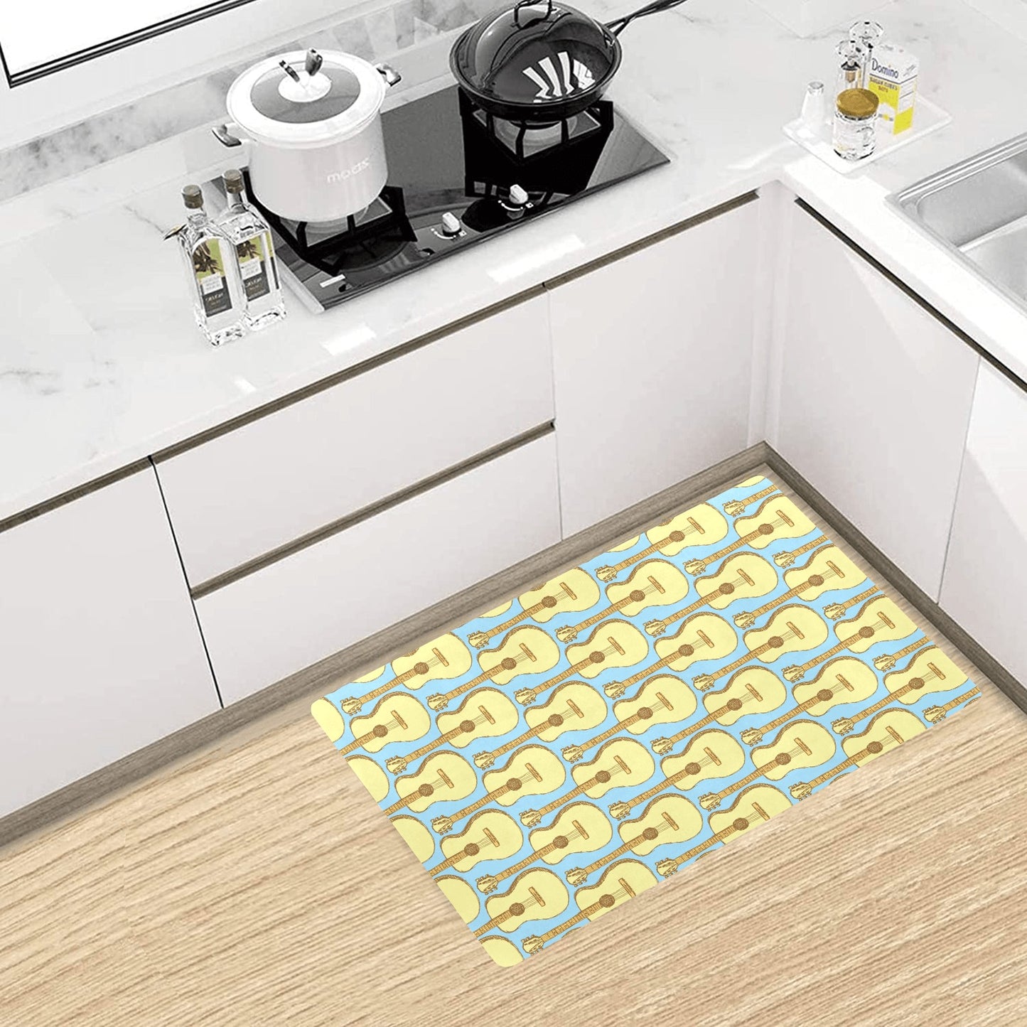 Acoustic Guitar Pattern Print Design 03 Kitchen Mat