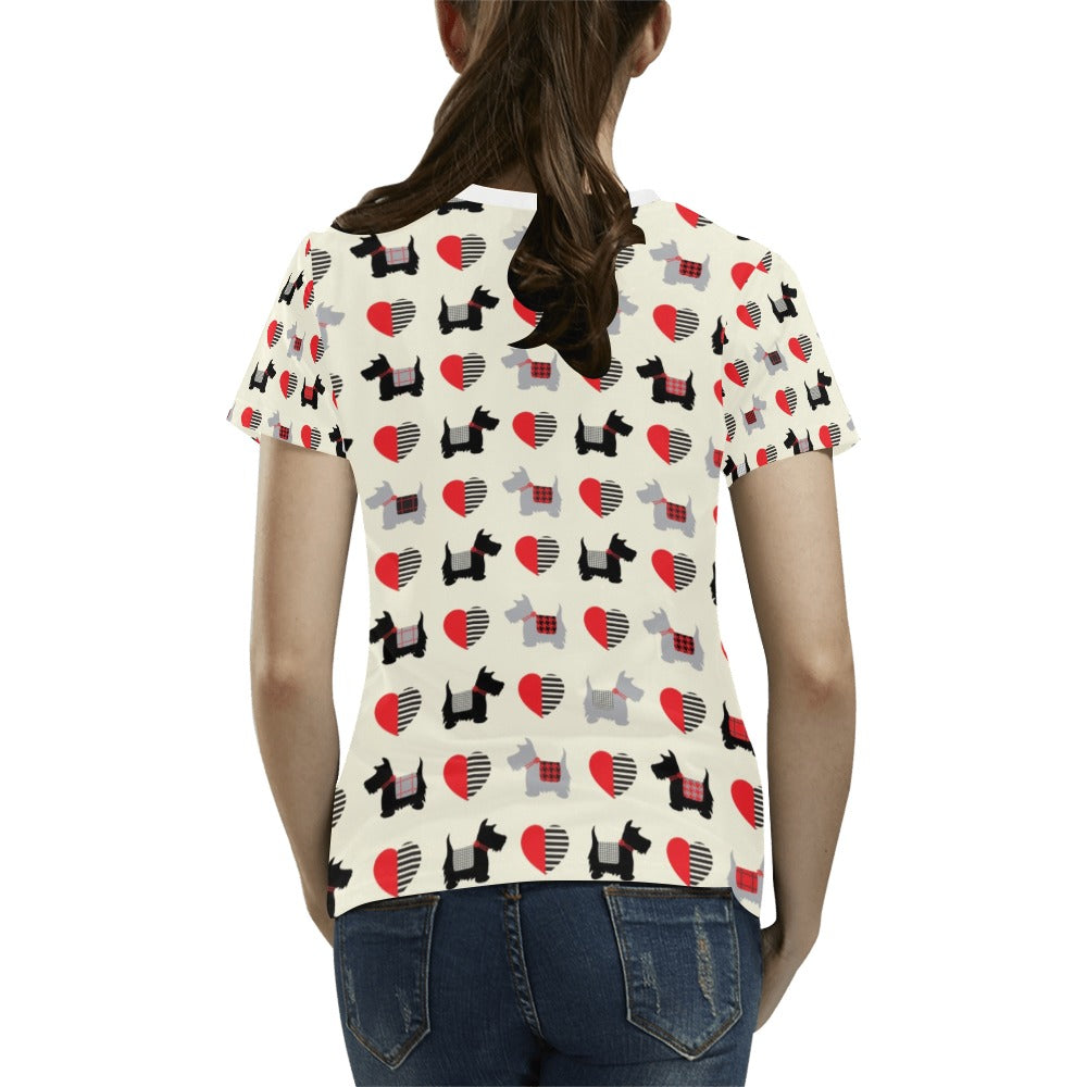 Scottish Terriers Print Design LKS3010 Women's T-shirt