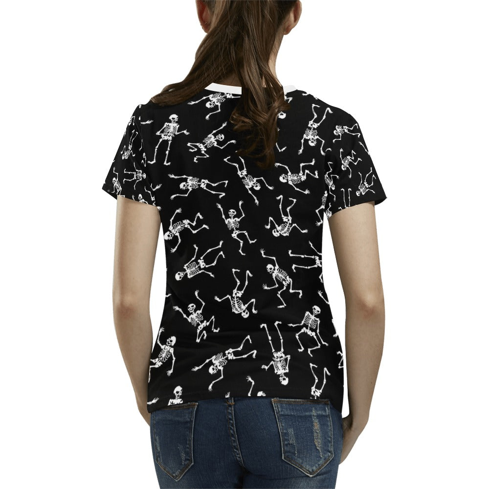 Skeleton Print Design LKS305 Women's T-shirt