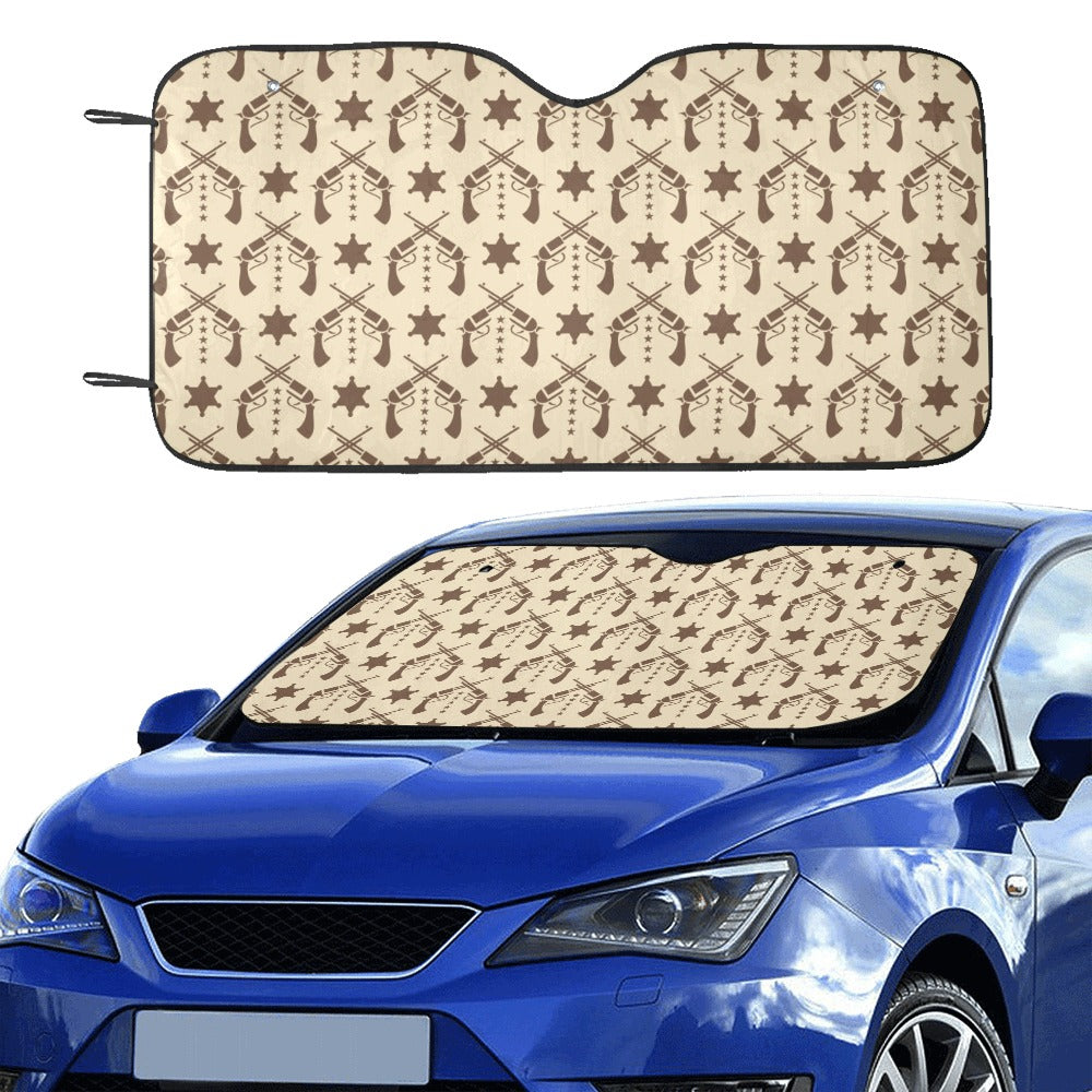 Western Cowboy Print Design LKS302 Car front Windshield Sun Shade