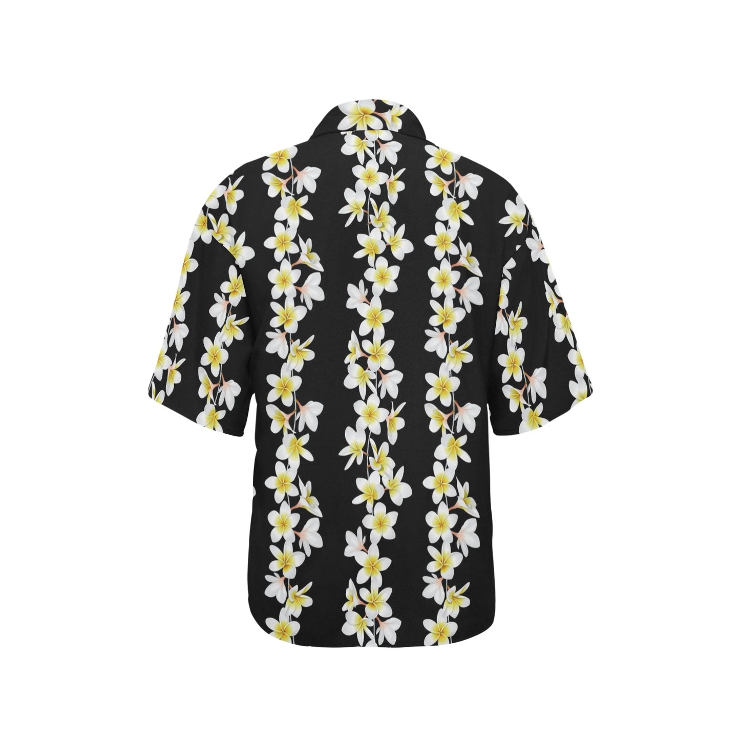 White Plumeria Pattern Print Design PM08 Women's Hawaiian Shirt