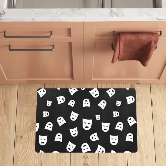 Acting Mask Pattern Print Design 03 Kitchen Mat