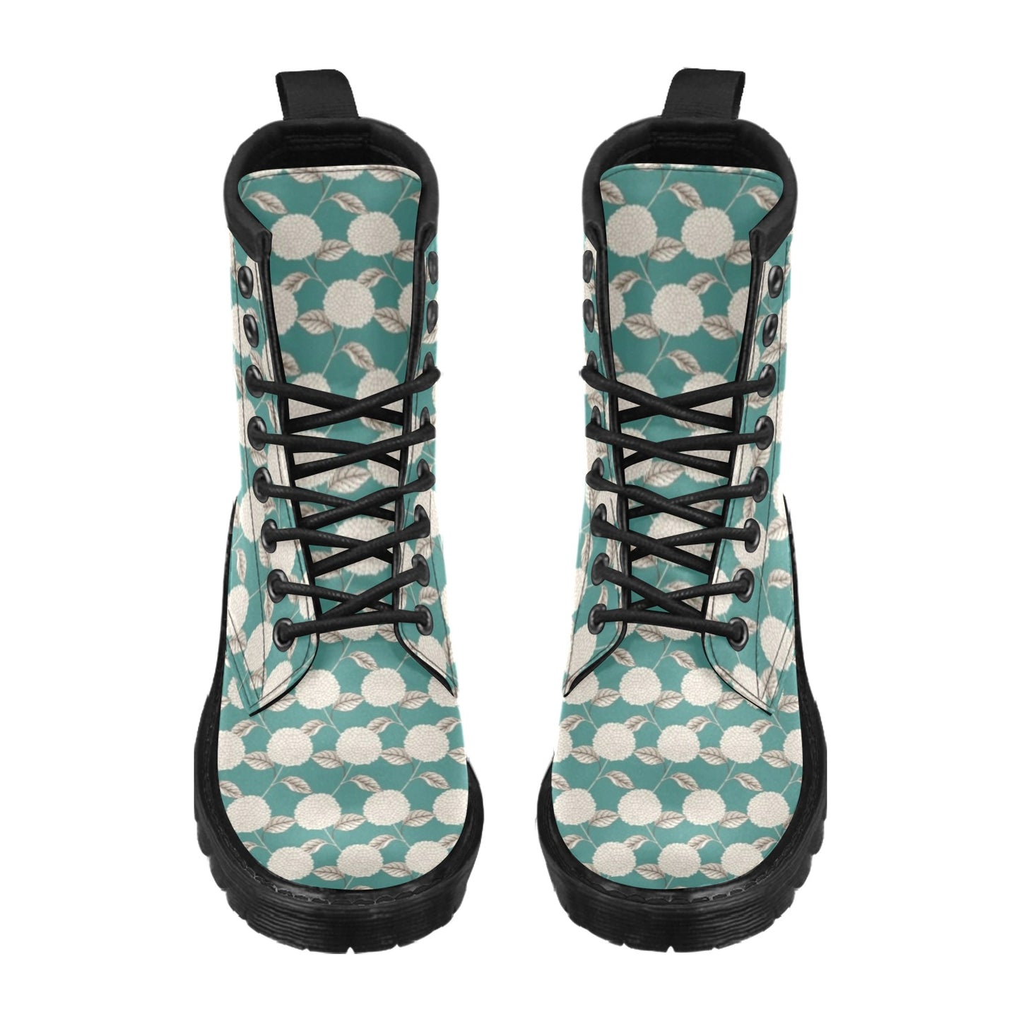 Hydrangea Pattern Print Design HD03 Women's Boots
