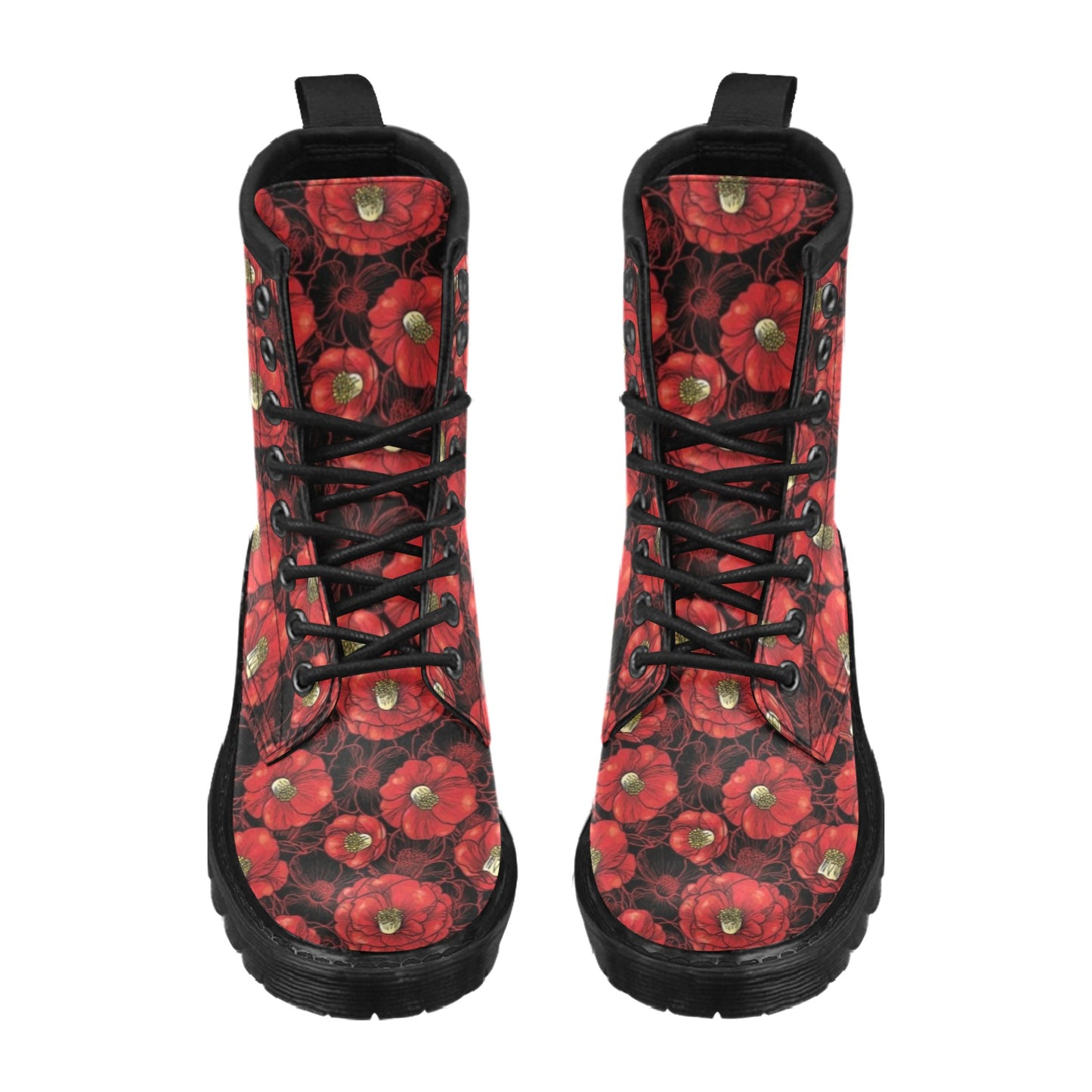 Camellia Pattern Print Design CM06 Women's Boots