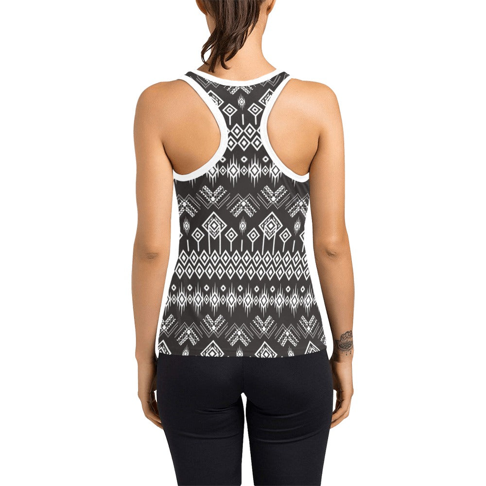 Tribal Pattern Print Design LKS304 Women's Racerback Tank Top