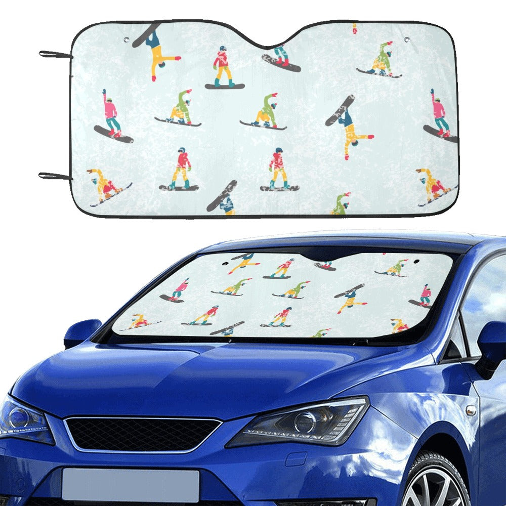 Snowboard Print Design LKS304 Car front Windshield Sun Shade