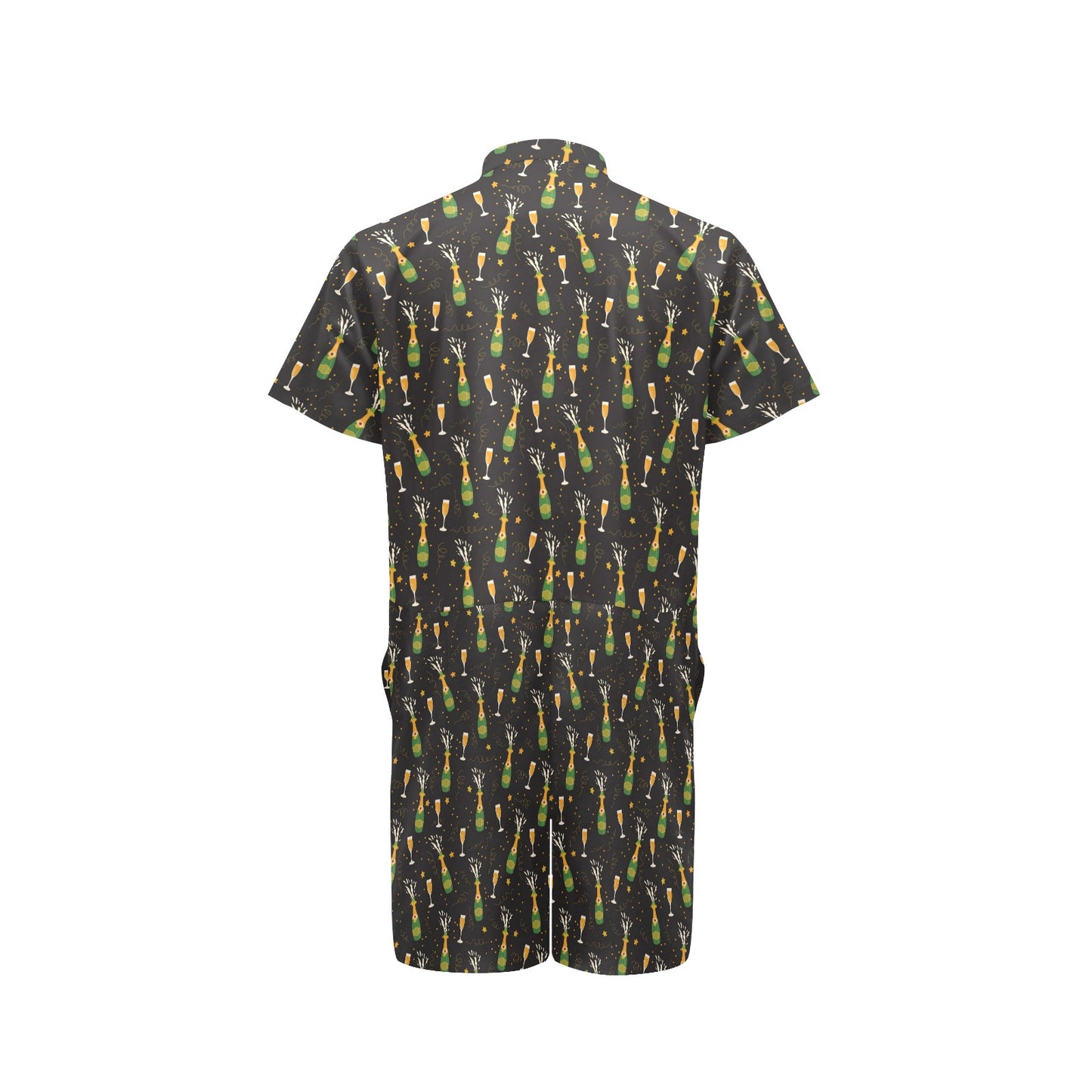 Champagne Pattern Print Design 04 Men's Romper