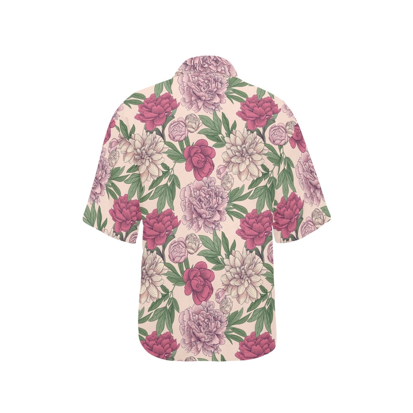 Peony Pattern Print Design A01 Women's Hawaiian Shirt