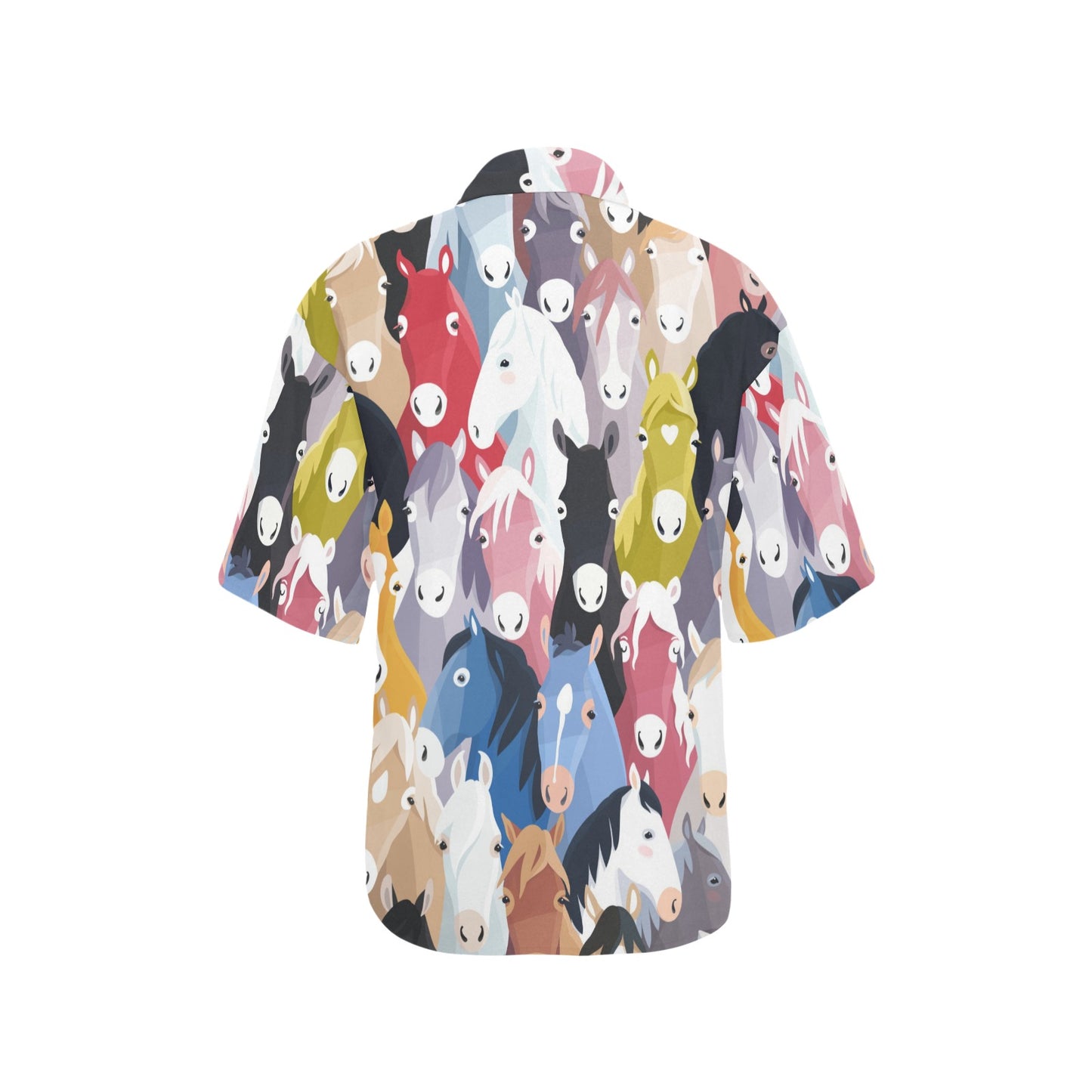 Colorful Horse Pattern Women's Hawaiian Shirt