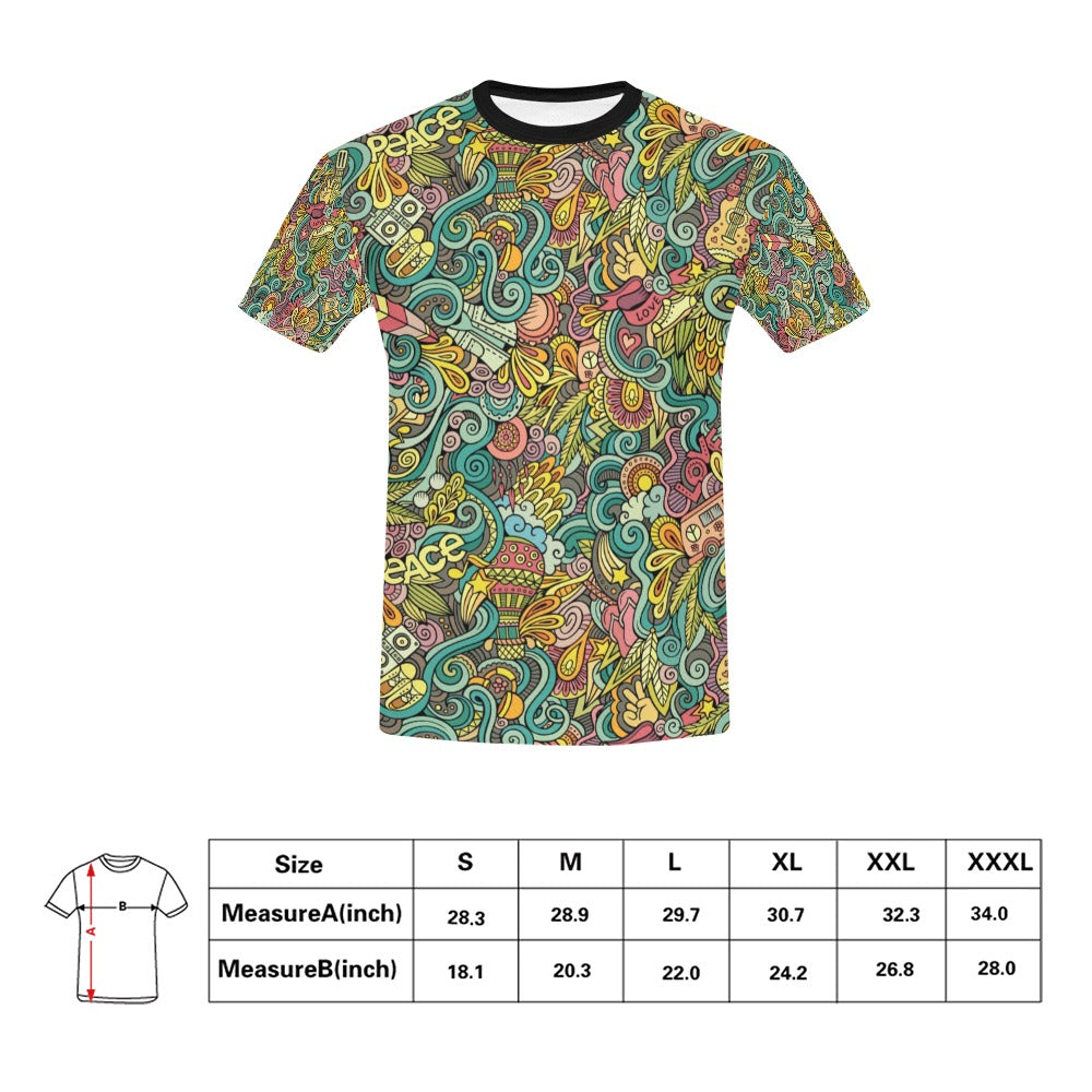 Hippie Print Design LKS302 Men's All Over Print T-shirt