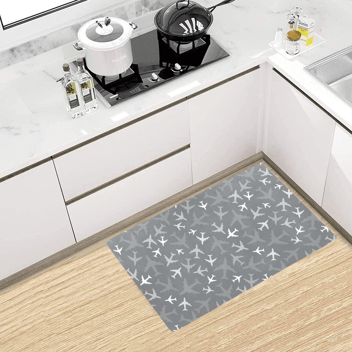 Airplane Pattern Print Design 02 Kitchen Mat