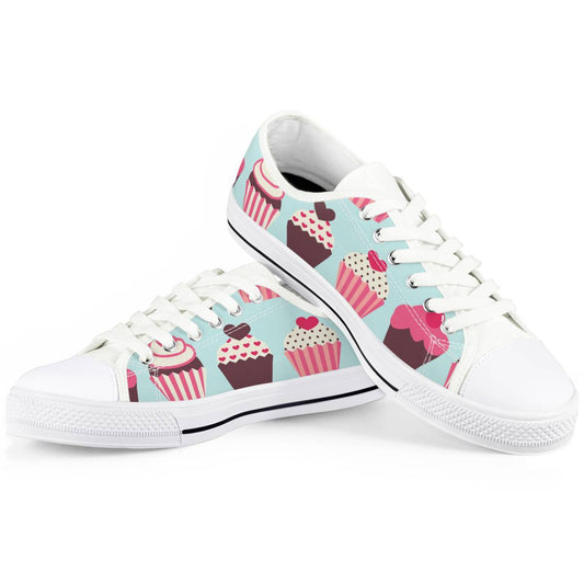 CupCake Print Pattern Women Low Top Shoes