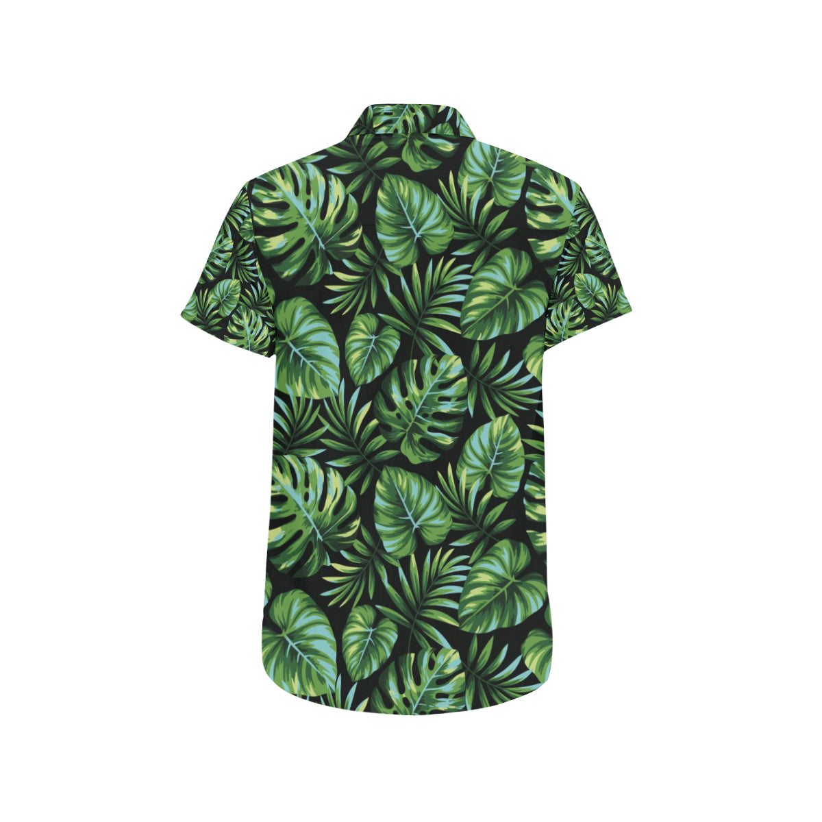 Palm Leaves Pattern Print Design PL013 Men's Short Sleeve Button Up Shirt