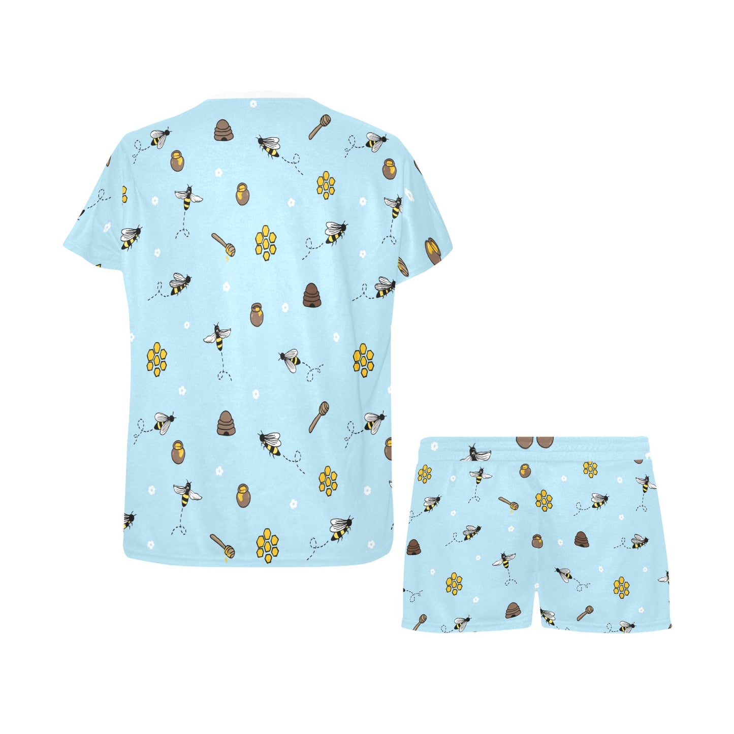 Honey Bee Print Design LKS307 Women's Short Pajama Set