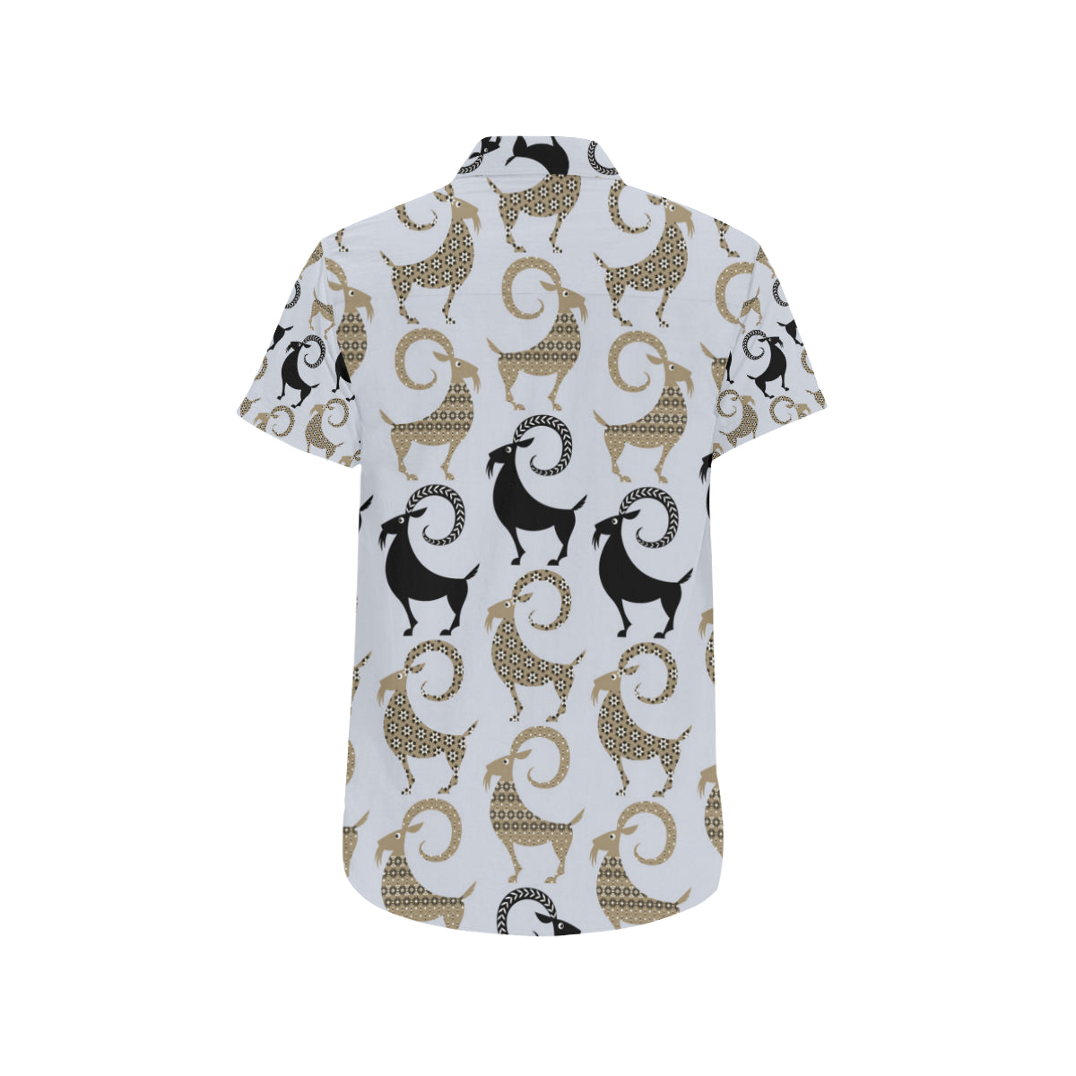 Goat Pattern Print Design 03 Men's Short Sleeve Button Up Shirt