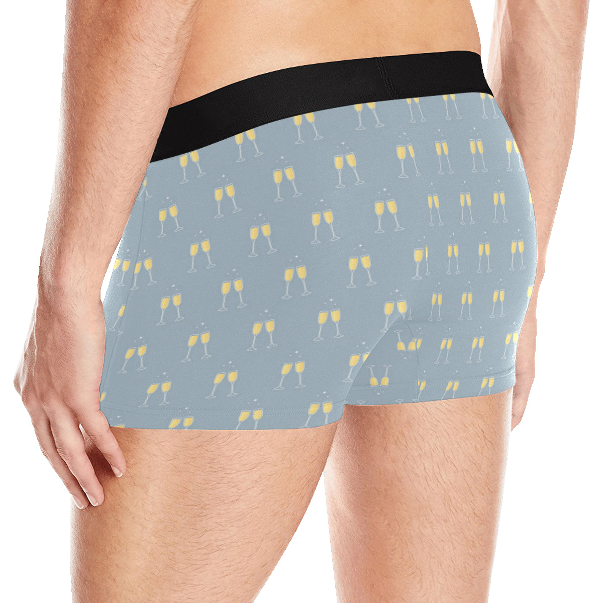 Champagne Pattern Print Design 03 Men's Boxer Briefs