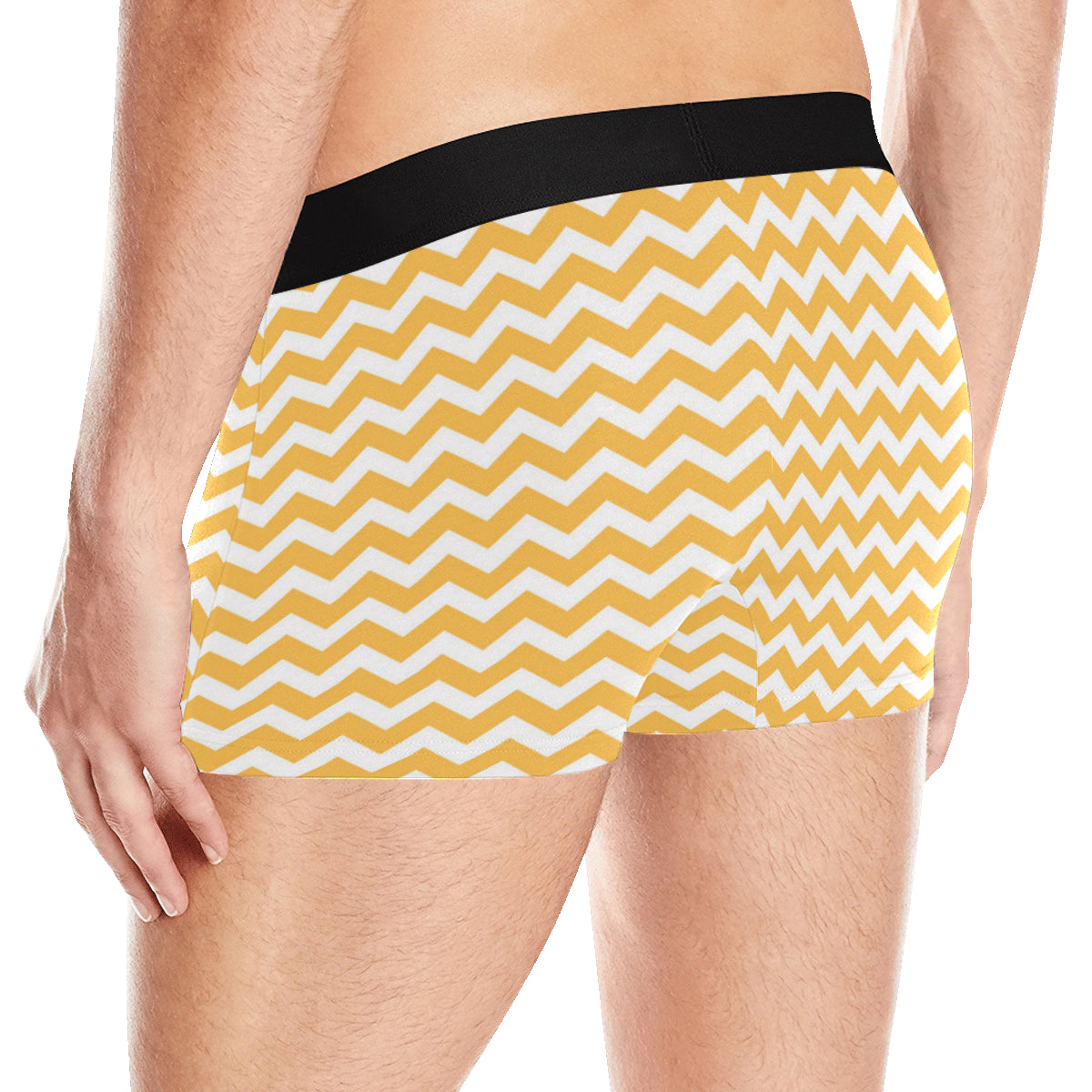 Chevron Orange Pattern Print Design 01 Men's Boxer Briefs