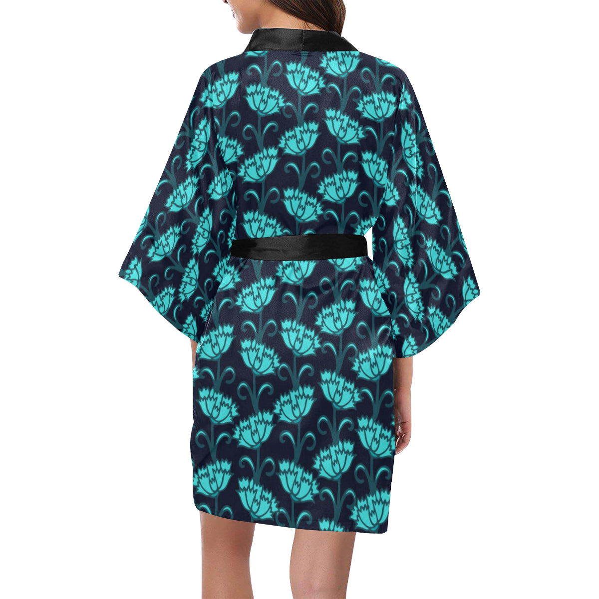 Carnations Pattern Print Design CN06 Women Kimono Robe