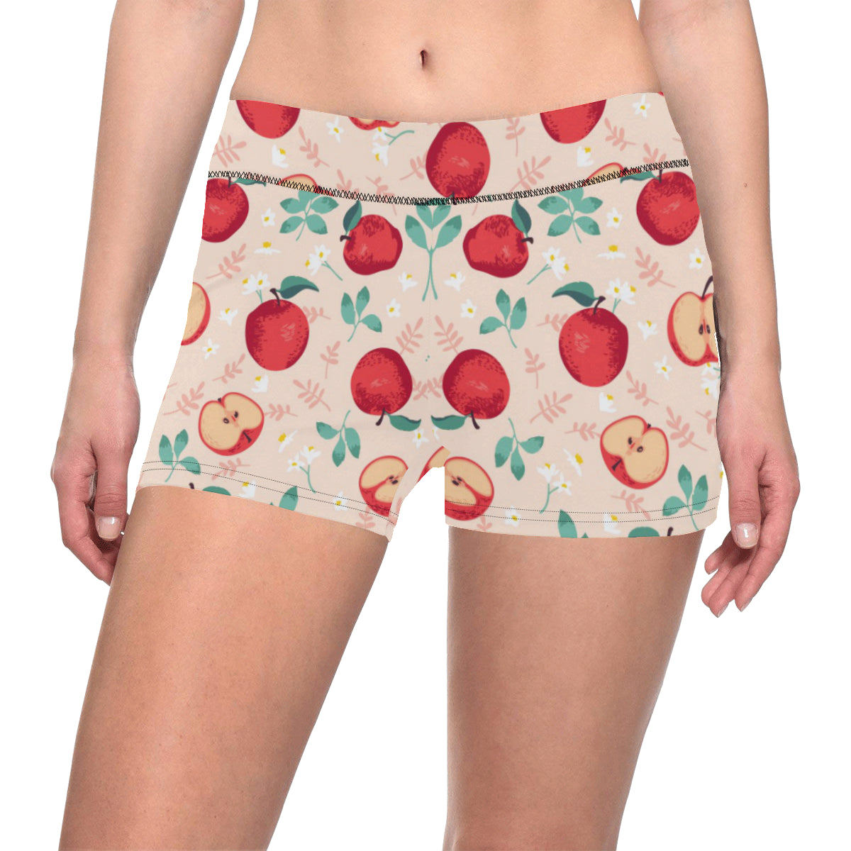 Apple Pattern Print Design AP06 Yoga Shorts