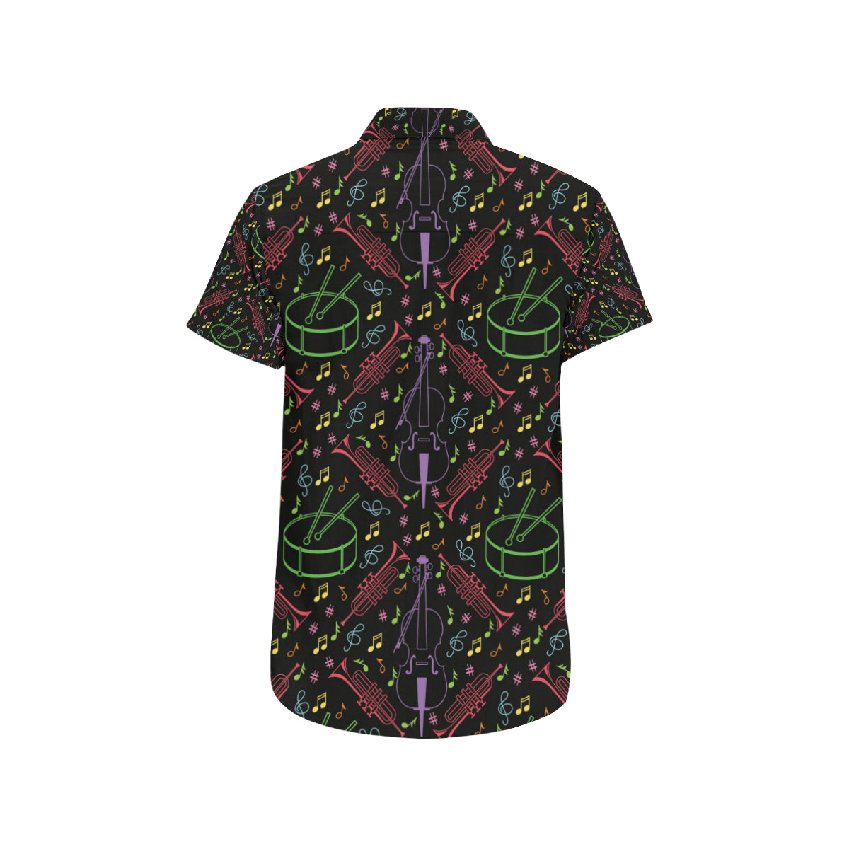 Cello Neon Pattern Print Design 02 Men's Short Sleeve Button Up Shirt