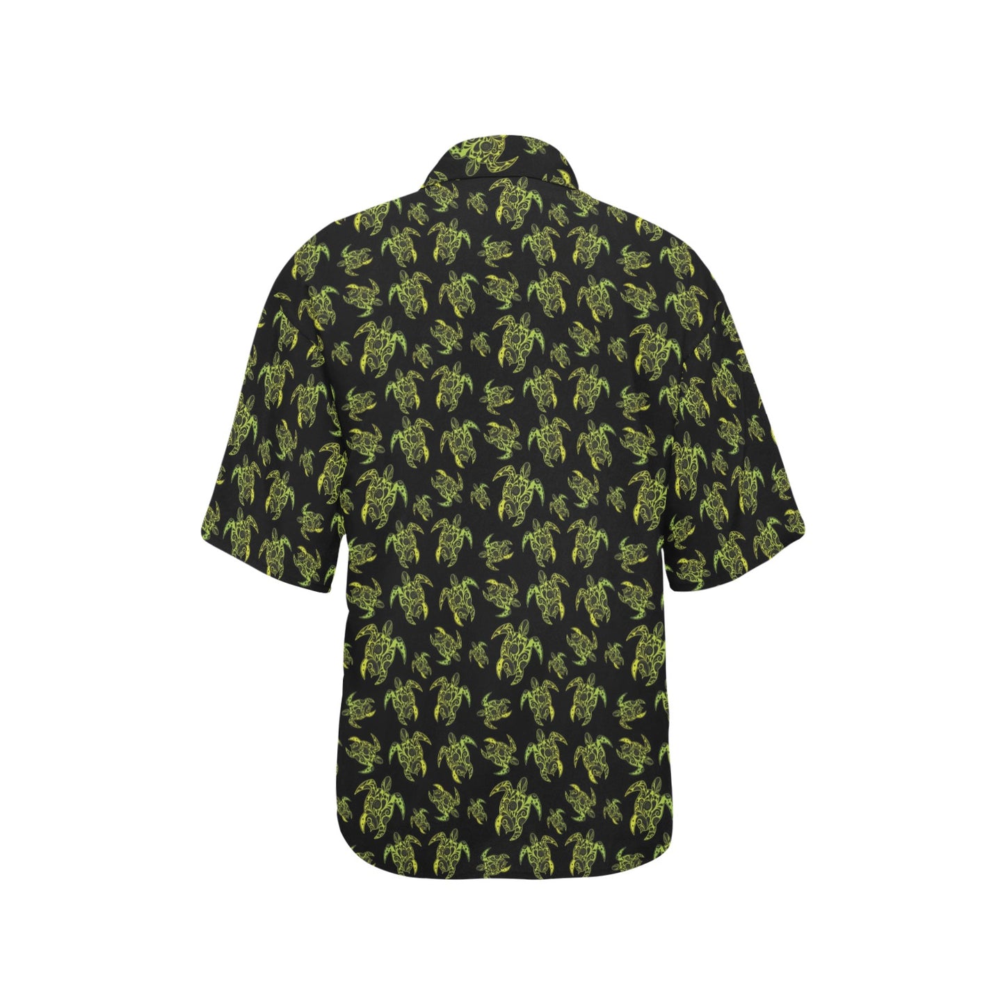 Green Tribal Turtle Polynesian Themed Women's Hawaiian Shirt