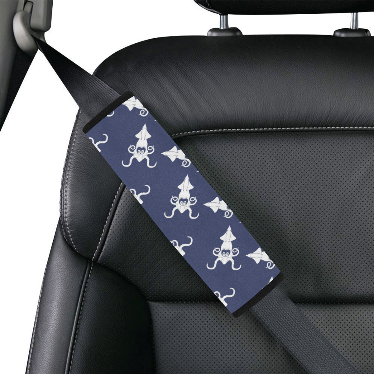 Giant Squid Pattern Print Design 02 Car Seat Belt Cover