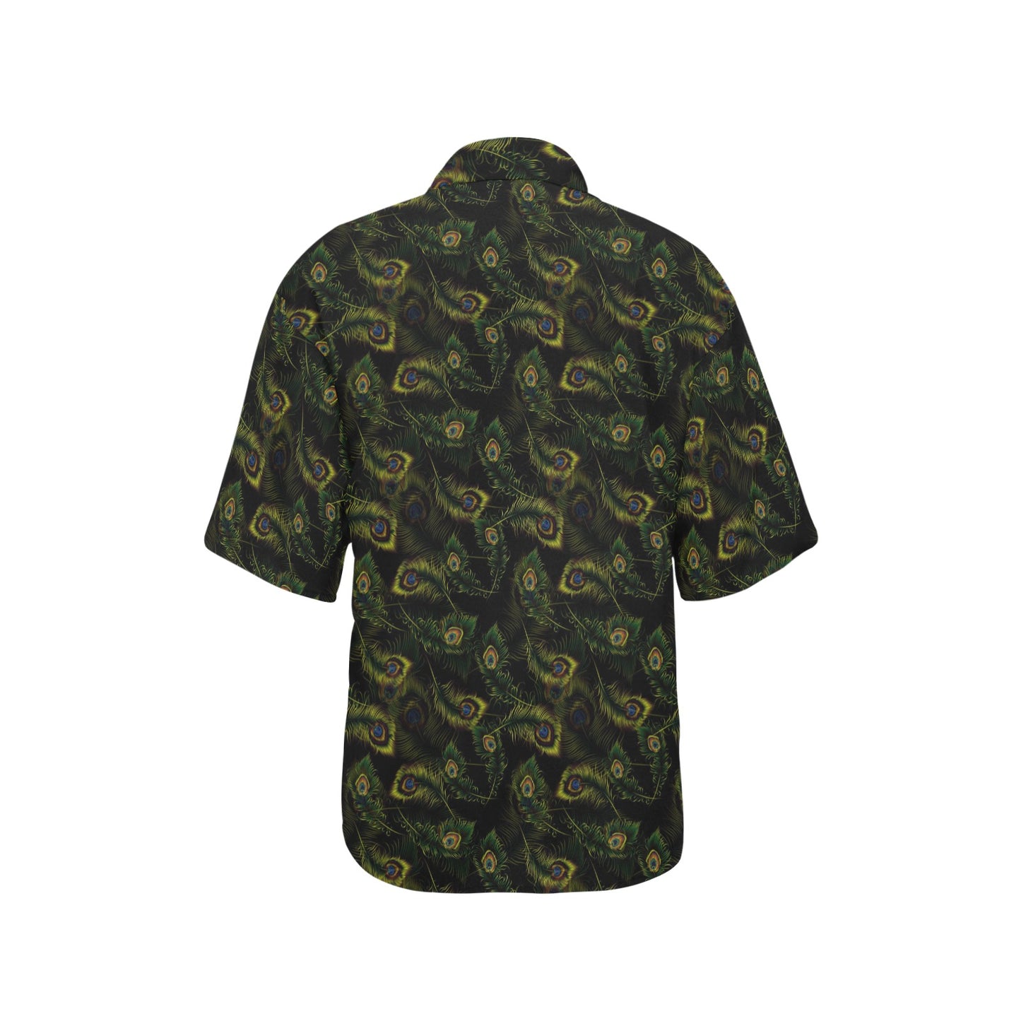 Peacock Feather Pattern Design Print Women's Hawaiian Shirt